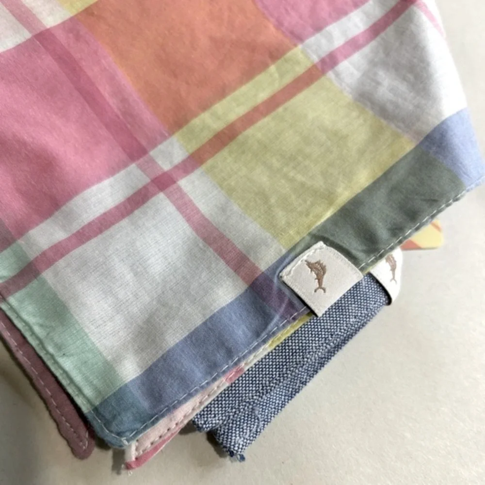 Tommy Bahama Plaid Pet Bandana Set of 2 NWT